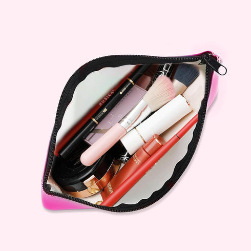 Small Makeup Bag for Purse, PU Leather Pouch Bags for Cosmetic Purse Cute Make Up Toiletry Pouch for Skincare Travel Purses Traveling Storage Orga...