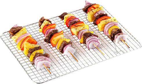 Restaurantware Met Lux 8.5 x 12 Inch Wire Baking Rack 1 Heavy-Duty Oven Wire Rack - Fits Quarter Size Sheet Pan Dishwashable Stainless Steel Cooli...