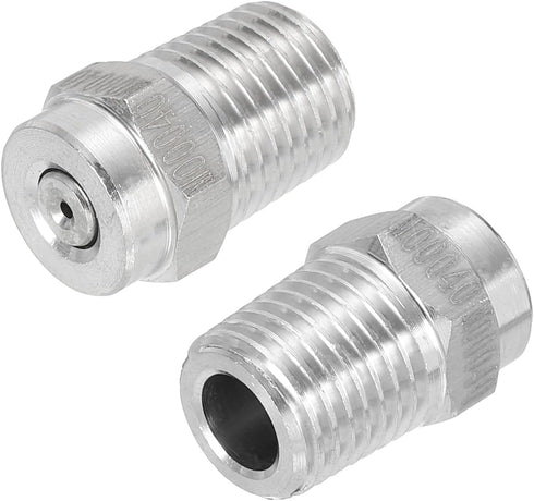 uxcell 304 Stainless Steel Pressure Washer Nozzle, 1/4NPT Thread Spray Tip, 0 Degree and 40 Degree, 1.2mm Orifice Diameter 1 Set...