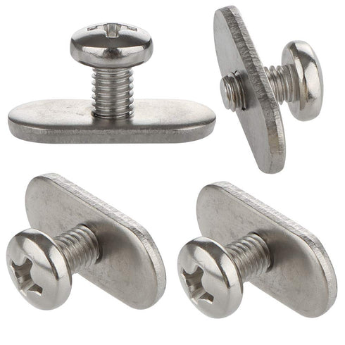 4 Pcs 316 SS Kayak Rail/Track Screws, Track Nuts w' 4 pcs M5 Long Screws and 4 Pcs Short Screws, Mounting Replacement Kit for Kayaks Rails...