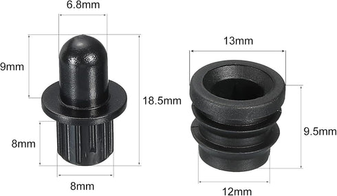 MECCANIXITY Speaker Grill Guides Plastic Black Dia 8mm for Speaker Parts Accessories Pack of 12...