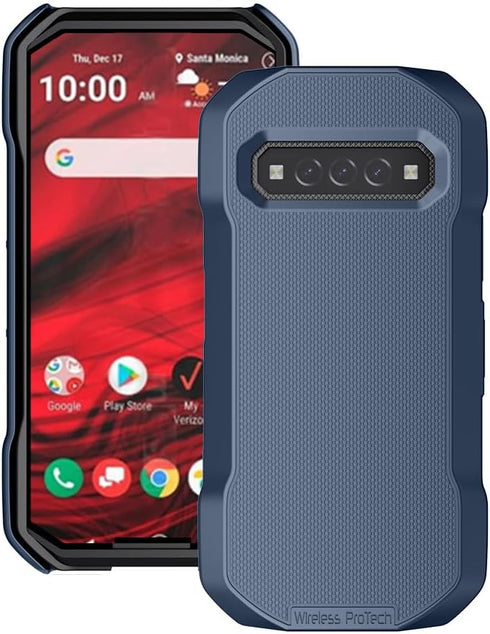 Case Compatible with Kyocera DuraForce PRO 3 (E7200), Protective Textured Case and Screen Protector (Navy Blue)......