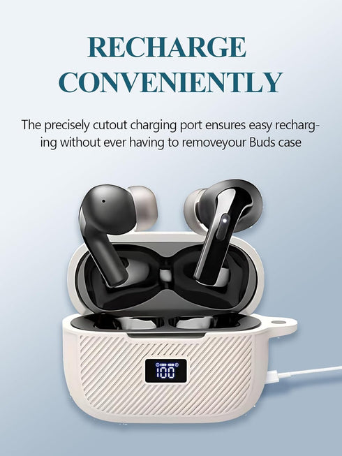 Case Cover for TOZO T20 Wireless Earbuds Bluetooth Headphones,Protective Soft Silicone Skin Case Cover Shock-Absorbing Protective Case with Keycha...