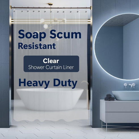 Epica Strongest Heavy-Duty Clear Vinyl Shower Curtain Liner –72 inches x 72 inches (Clear)...