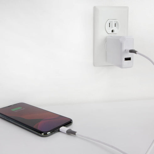 Scosche Ci44WG-SP Strikeline MFI Certified Lightning Charge & Sync Cable for All Lightning Devices 4-ft. White/Gray...