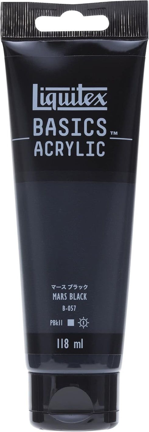 LIQUITEX Acrylic Paint Basics B-057, Mars Black, 4.0 fl oz (118 ml)...