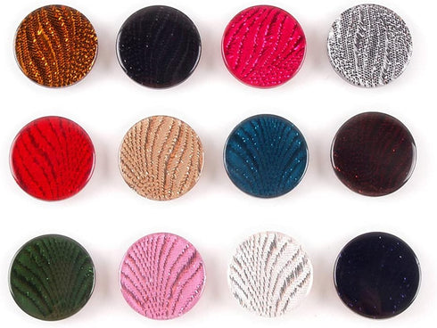 10 Pcs Round Resin Buttons Striped Buttons for Overcoat Sewing Accessories (Red, 21mm)...