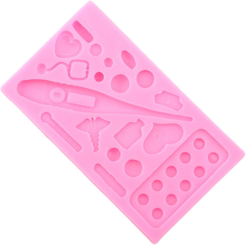 Medical Apparatus Tablet Silicone Mold for DIY Crystal Jelly Shots Candy Soap Mould Gum Paste Desserts Cupcake Cake Topper Decoration Handmade Ice...