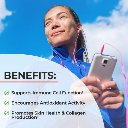 Vitamin C Complex Supplement - Vitamin C 1000mg Capsules with Rose HIPS Zinc and Citrus Bioflavonoids (60 Day Supply) - Supports Immune Health, Ce...