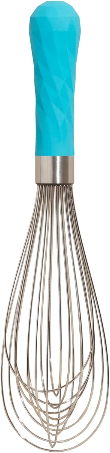 GIR: Get It Right Mini Stainless Steel Whisk - 8 In & Teal - 12 Hardened Wires for Fast Mixing - Counterweighted Handle & Ergonomic Grip - Egg Bea...