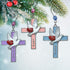 Faith Hope Love Cross Christmas Ornaments - Set of 3 - Religious Crosses with Doves, Hearts and Embossed Words - Inspirational Xmas Gift - 3" H...
