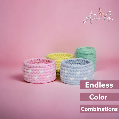 Ann G Premium T-Shirt Yarn, Super Soft Polyester, 300+ Feet, Durable, Non-Pilling, Consistent Color, Elastic (Orange)...