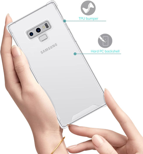 SALAWAT Galaxy Note 9 Case, Clear Cute Gradient Slim Phone Case Cover Reinforced TPU Bumper Hard PC Back Shockproof Protective Case for Samsung Ga...