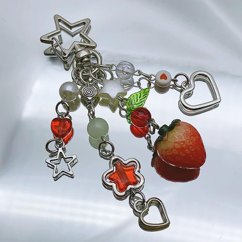 Caiyao Cute Keychain Aesthetic Y2K Keychain Accessories Heart Butterfly Strawberry Bear Key Chain for Teen Girls Women Gifts...