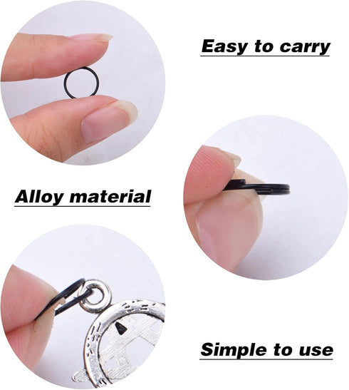 BronaGrand 200pcs 10 mm Split Rings Alloy Double Loop Jump Rings Keychain Ring Connectors for DIY Arts Crafts Organization Home Car Office Keys At...