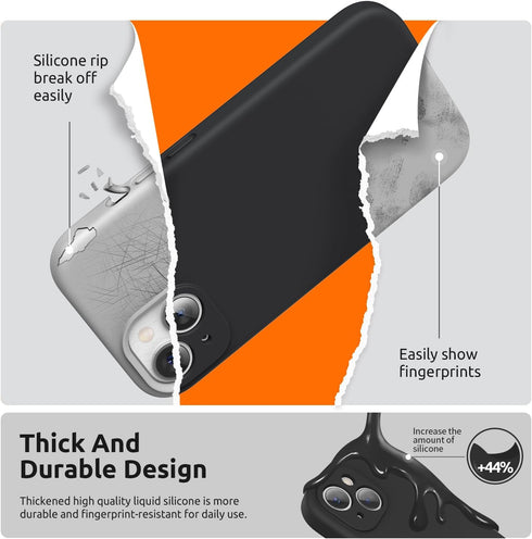 SURPHY Designed for iPhone 15 Case with Screen Protector and Lanyard, Phone Strap and Liquid Silicone Phone Case (Camera Protective + Soft Microfi...