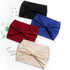 Wide Headbands Stretch Turban Knotted Hairbands Elastic Yoga Workout Sweatband Running Sport Head Scarf Large African Head Wraps for Women 4 Pcs (...