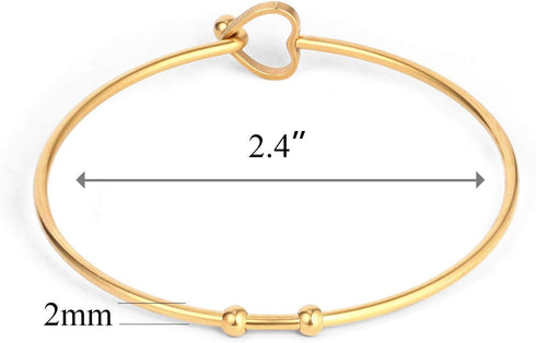 ALEXCRAFT Wholesale 6PCS 14K Gold Stainless Steel Bracelet Bangle Open Blank Wire Charm Bangle Bulk for Jewelry Making...
