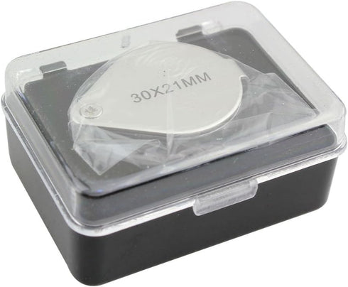 iKKEGOL 30 X 21mm Glass Jeweler Loupe Loop Eye Magnifier Magnifying Magnifier Metal Body Silver...