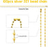 100Pcs Ball Beads Chain 4.72 Inches Bead Chain Gold Beads 2.4mm Diameter with Ball Connector Clasp Keychain Rings Metal Rings for Crafts Dog Tag M...