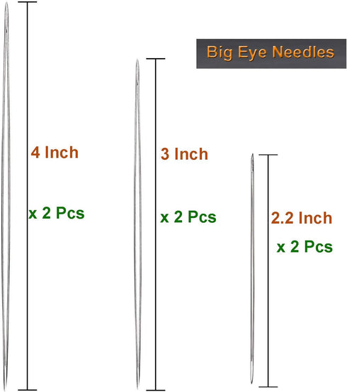 Y-Axis 26 Pcs Assorted Beading Needles Including 6 Pcs Big Eye Beading Needles + 20 Pcs Long Straight Beading Thread Needles with Needle Bottle...