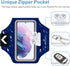 Running Armband with Headset Bag for Samsung Galaxy S25, S24, S23,S22,Zipper Slot Car Key Holder, Workouts Sports Phone Arm Band (Blue)...