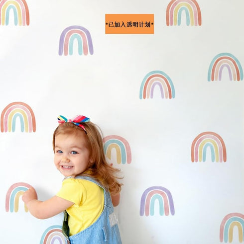 Rainbow Wall Decals for Girl Bedroom Kids Room Decor, Peel and Stick Wallpaper Rainbow Wall Stickers Mural Vinyl 36 Pcs...