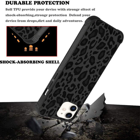 KANGHAR Case Compatible with iPhone 11,Black Leopard Design,Tire Texture Non-Slip +Shockproof Rugged TPU Protective Case for iPhone 11 6.1 Inch (2...