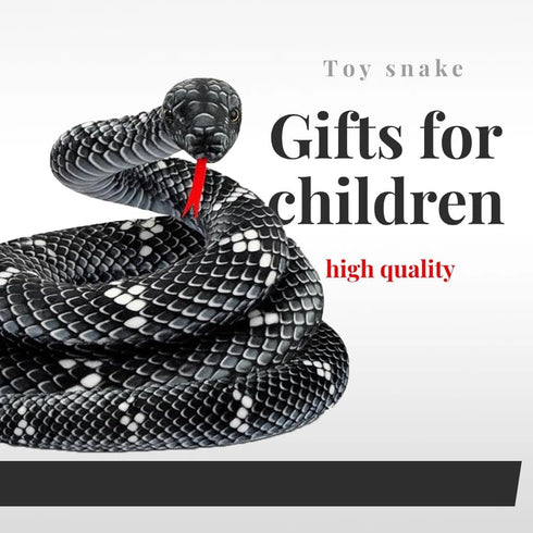 Snake Stuffed Animal Snake Plush Toy 75 inch Gift for Girls Boys Christmas (Black Snake)...