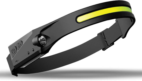 ALES-M Rechargeable Headlamp Light, Lightweight Headband Light, Led Lamp Camping Gear- COB230° Wide Beam Headlamp, Motion Sensor Work Light, Head ...