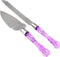 Cake Knife and Server Set, Cake Cutter and Pie Spatula, Cake Server and Knife Set with Acrylic Faux Crystal Handles, Cake Cutting Set for Wedding ...
