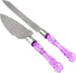 Cake Knife and Server Set, Cake Cutter and Pie Spatula, Cake Server and Knife Set with Acrylic Faux Crystal Handles, Cake Cutting Set for Wedding ...