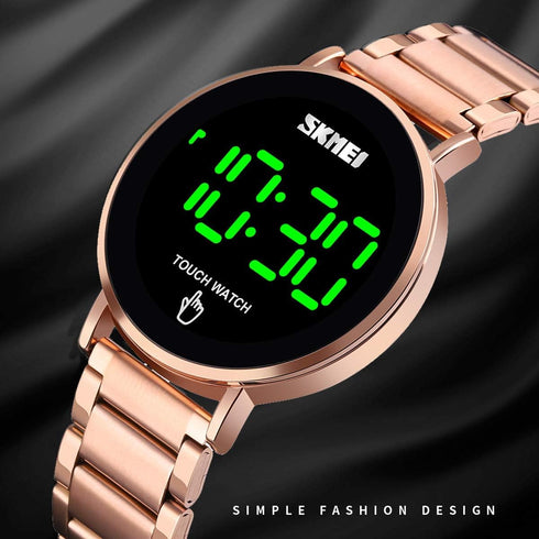 Gosasa Touch Screen Digital LED Waterproof Men Womens Sport Casual Stainless Steel Wrist Watch...