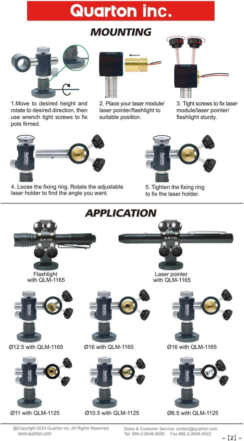 QLM-1125 Laser Module Mount Holder, 6mm to 12.5mm, New tighten screws!...