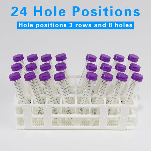 Plastic Test Tube Rack, 24 Holes?Test Tube Holder for 25 mm Test Tubes, White Vial Holder, Detachable Test Tube Holder Rack (1pcs?24 Holes?...