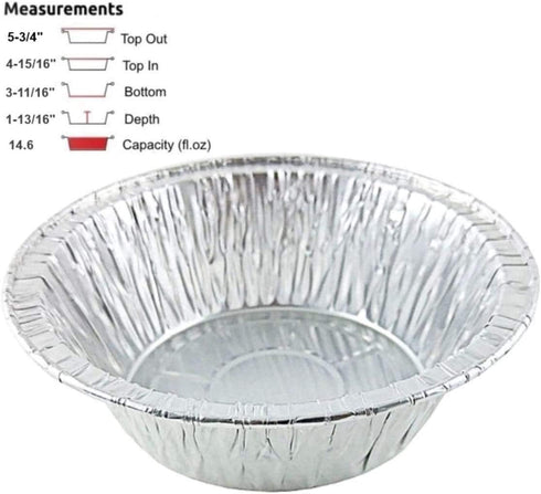 PACTOGO Disposable Aluminum 5 3/4" Meat Pot Pie Extra Deep Pan Baking Tin (Pack of 50)...