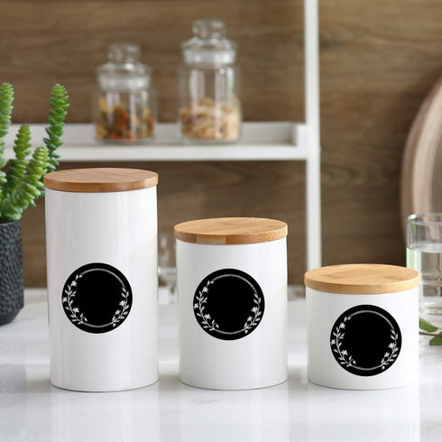1.5 Inch Round Spice Jar Chalkboard Labels with Wreath Design Blackboard Stickers Kitchen Pantry Labels for Canning Bins,Containers,Mason Jars Sea...