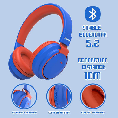 Kids Headphones Bluetooth 5.3 Wireless 60H Play Time Volume Limited 85/110dB Over Ear Foldable Headset with Cable Aux Mic for iPad Notebook Boy Gi...