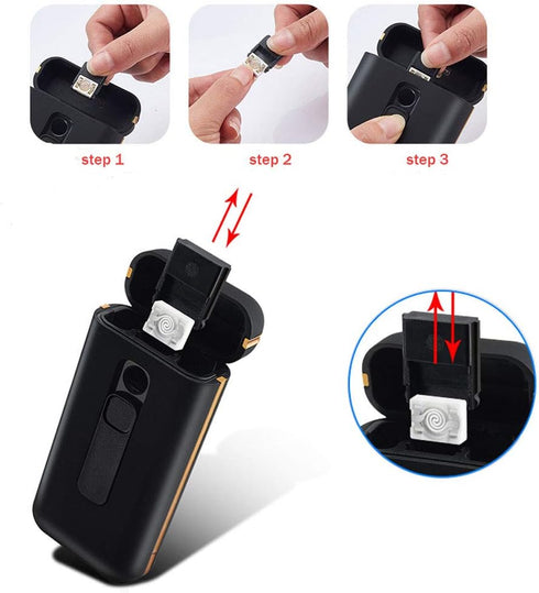 Cigarette Case with Lighter Cigarettes Box Portable 20pcs 100s Slim Cigarettes USB Lighters 2 in 1 Rechargeable Flameless Windproof Electric Light...