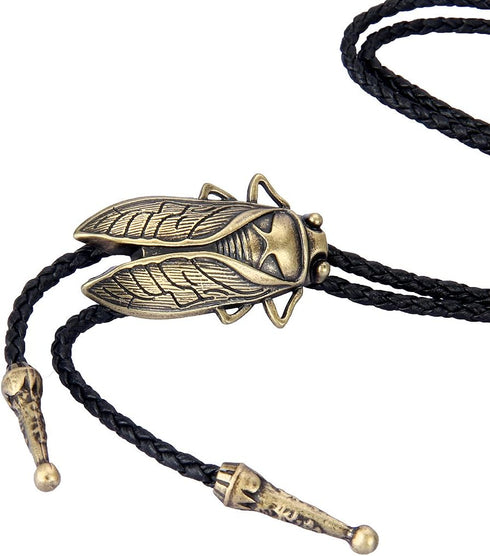 COOLLA Bolo tie- Handmade Western Cowboy Black Vintage Cicada Pendant for Women,Men...