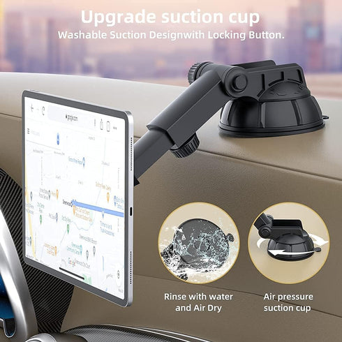 PLDHPRO Magnetic Car Phone Tablet Holder for iPhone iPad Size 4"- 10" Tablets, Dashboard Dash Windshield Mount 360° Rotating Super Strong Magnet T...