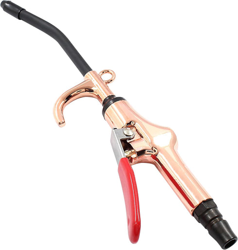 High Power Air Blow Gun with Rubber Guard, Industrial Household Air Nozzle Blow Gun, Aluminum Air Blower Gun Air Compressor Accessories - Rose Gol...
