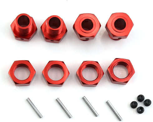 17mm Wheel Hex 5mm Extended and 17mm Wheel Nut Aluminum Alloy for ARRMA Kraton 6S Outcast 6S Notorious 6S Talion 6S Upgrades Parts (Red)...