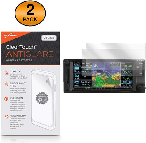 BoxWave Screen Protector Compatible with Garmin GTN 650 - ClearTouch Anti-Glare (2-Pack), Anti-Fingerprint Matte Film Skin...