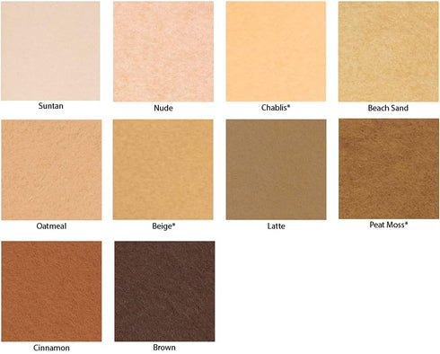 Over the River Felt 10-9X12 inch Skintastic Collection Merino Wool Blend Felt OTR Felt Made in USA,Brown...
