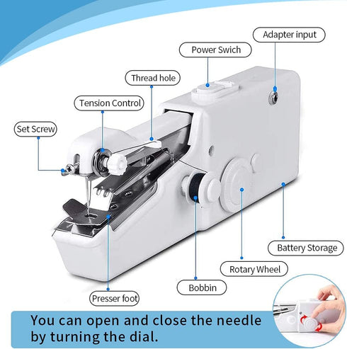 Handheld Sewing Machine Mini Portable Sewing Tool More Friendly to the Handicapped Easy-to-operate Portable DIY for Beginners for Home/Travel User...