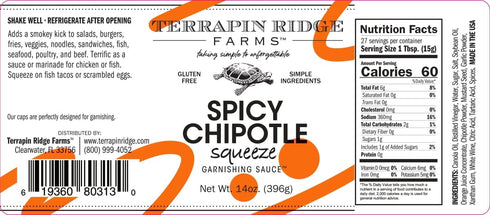 Terrapin Ridge Farms Spicy Chipotle Garnishing Sauce - One 14 Ounce Squeeze Bottle...