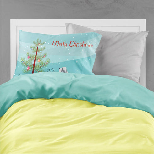 Caroline's Treasures BB2935PILLOWCASE Bearded Collie Dog Merry Christmas Tree Fabric Standard Pillowcase Lightweight Super Soft Easy Care Decorati...
