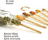 2LB Depot Gold Measuring Cup Set - 7pc Stainless Steel, Narrow Long Handle Design Fits Spice Jars - Leveler Included...