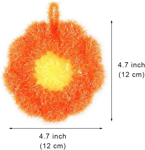 6 Pcs Flower Shaped Acrylic Dish Scrubbers, Colorful Kitchen Sponge Net Dish Cloths for Washing Dishes for Cookware, Tubs, Sinks...